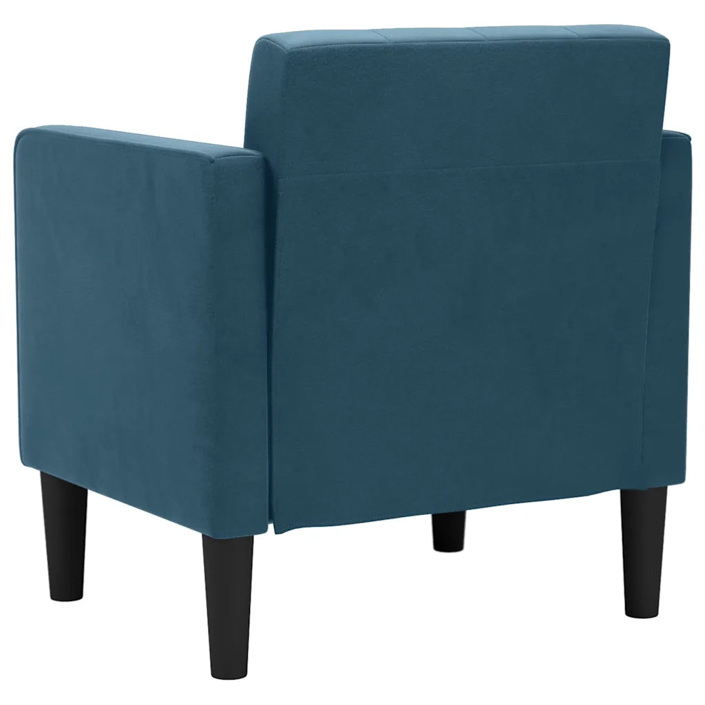 Divano Sedia con Braccioli-Poltrona-Sofa Relax Blu 53 cm in Velluto