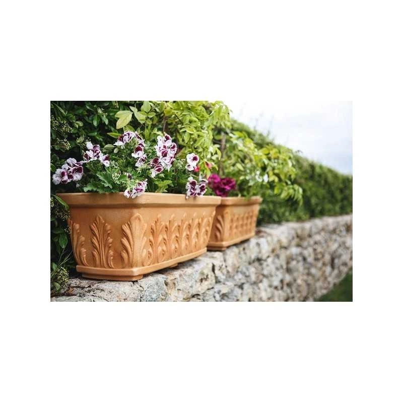 Vaso Fioriera decorativa classica tradizionale 70x33 H27 in polimero resistente impruneta per piante per giardini e terrazze - Made in Italy - Monacis