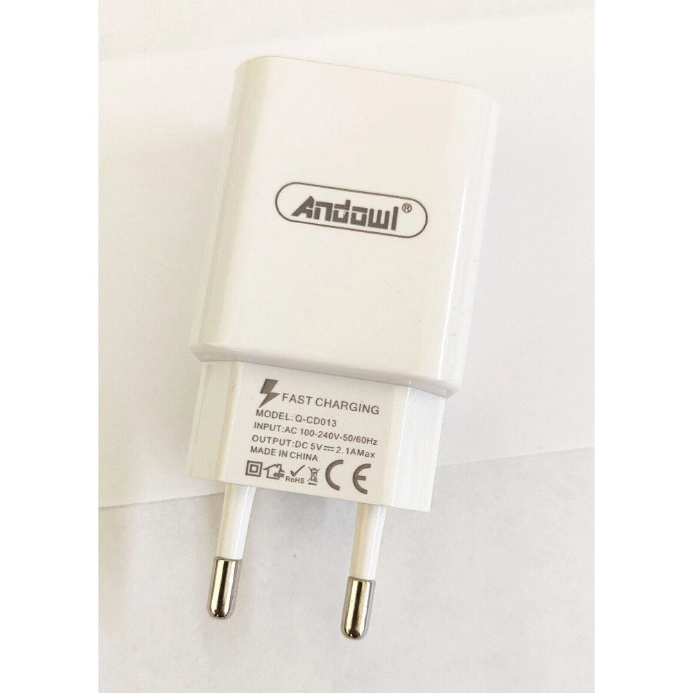 Trade Shop - Spina Caricabatterie Usb Smartphone 2.1a Ricarica Veloce Per Presa Muro Q-cd013 -