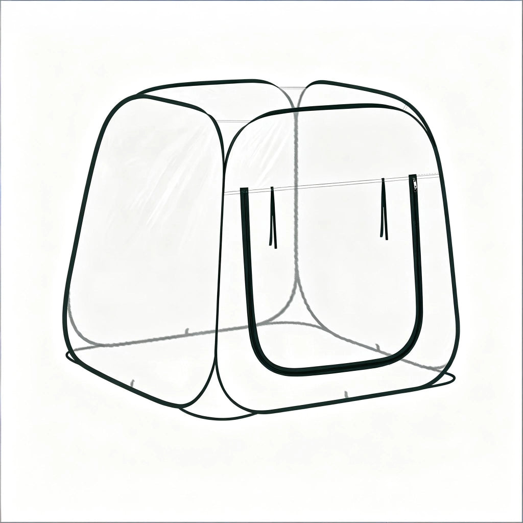 Mini serra pop-up trasparente in PVC e metallo con apertura a zip, 100 x 100 x 97 cm