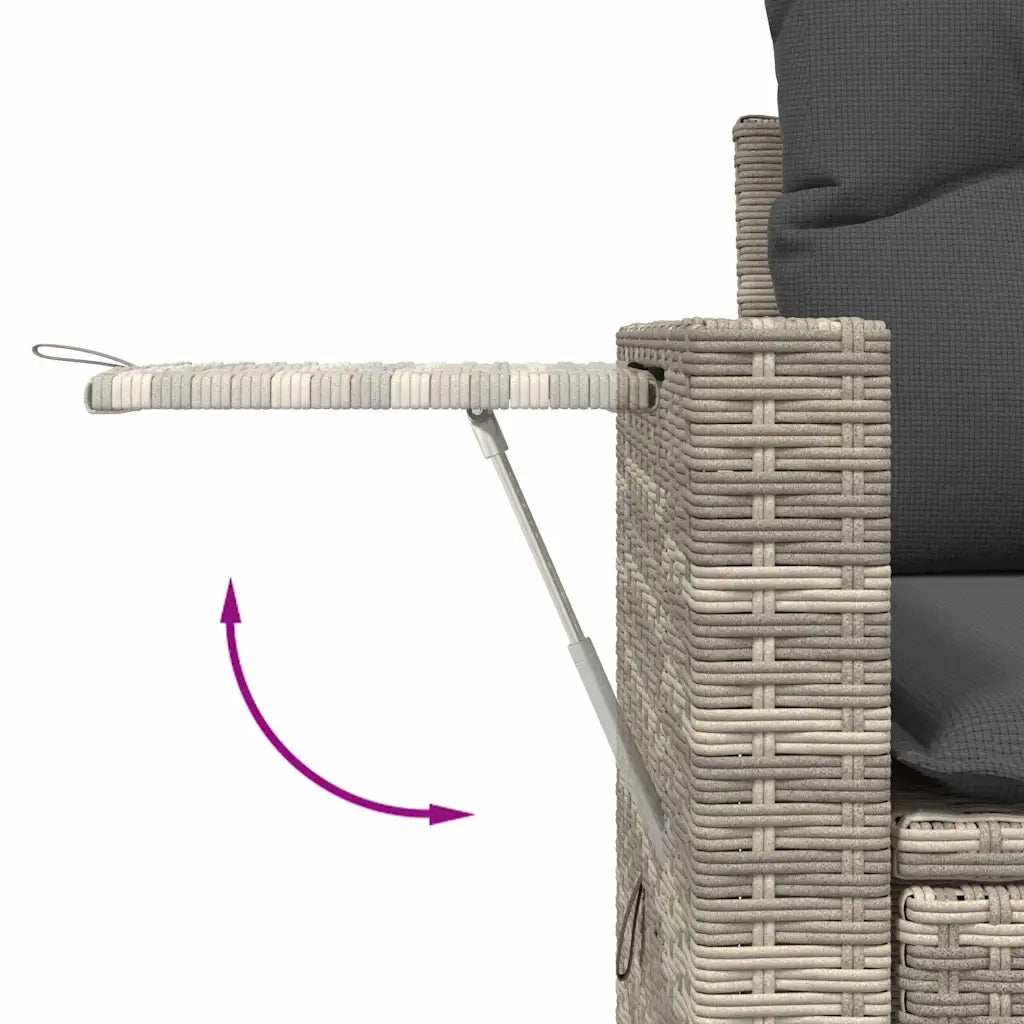 Set Divano da Giardino 3pz con Cuscini Grigio Chiaro Polyrattan 3219861