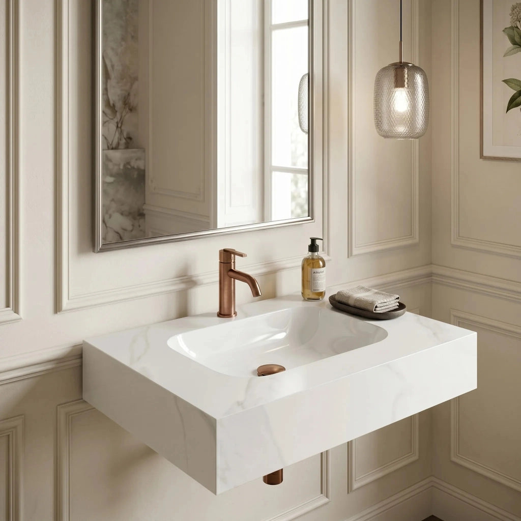 Lavabo Sospeso Rea Aresa Belt White 70