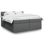 Giroletto a Molle con Materasso Grigio Scuro 200x200 cm Tessuto 3289095
