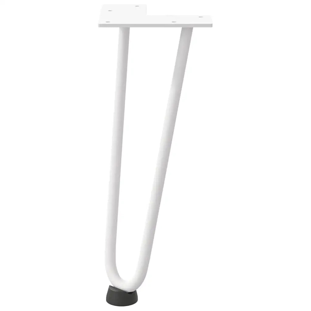 Gambe a forcina per tavolino 4 pz bianche 30 cm in acciaio massiccio 4012417