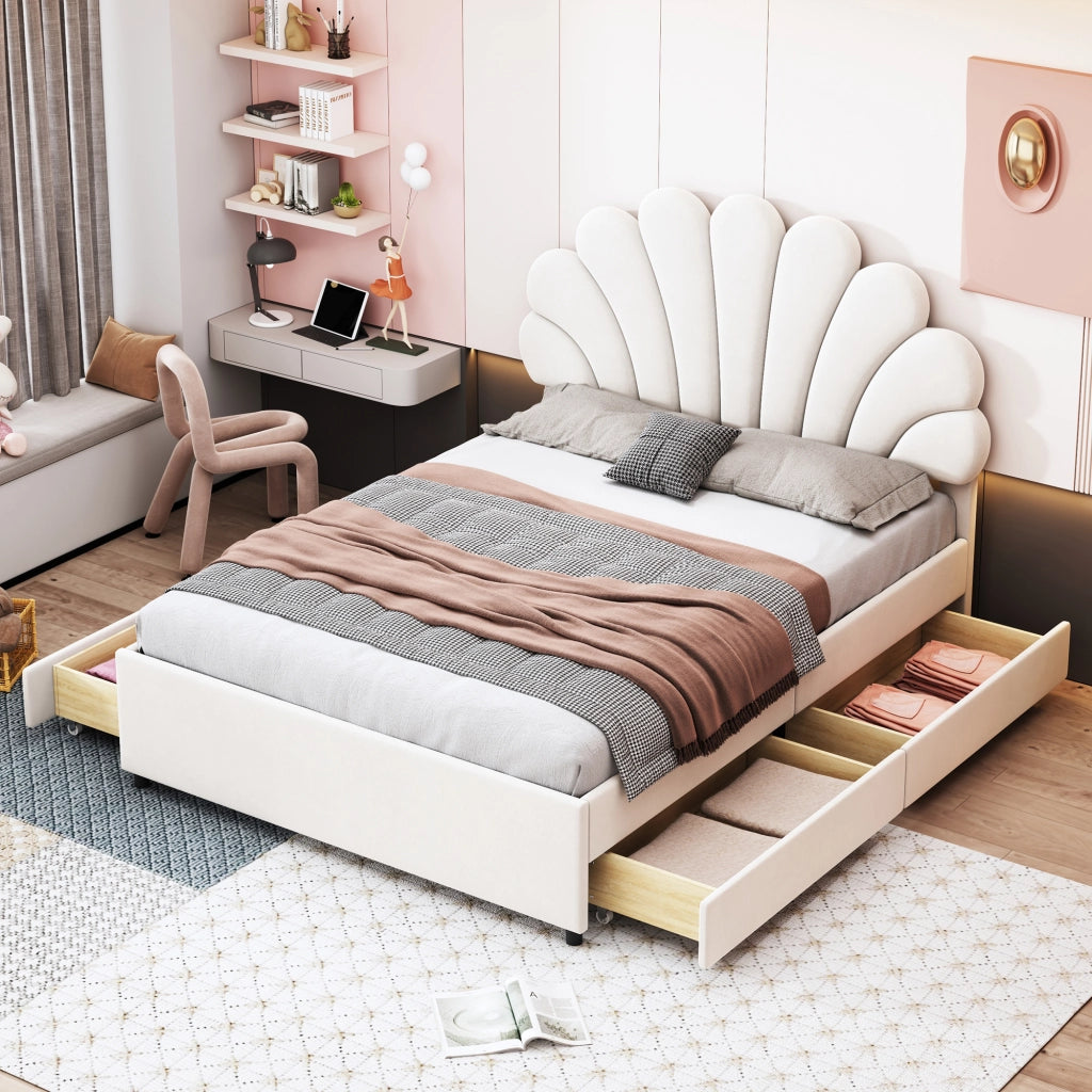 letto imbottito velluto beige 140 x 200 cm