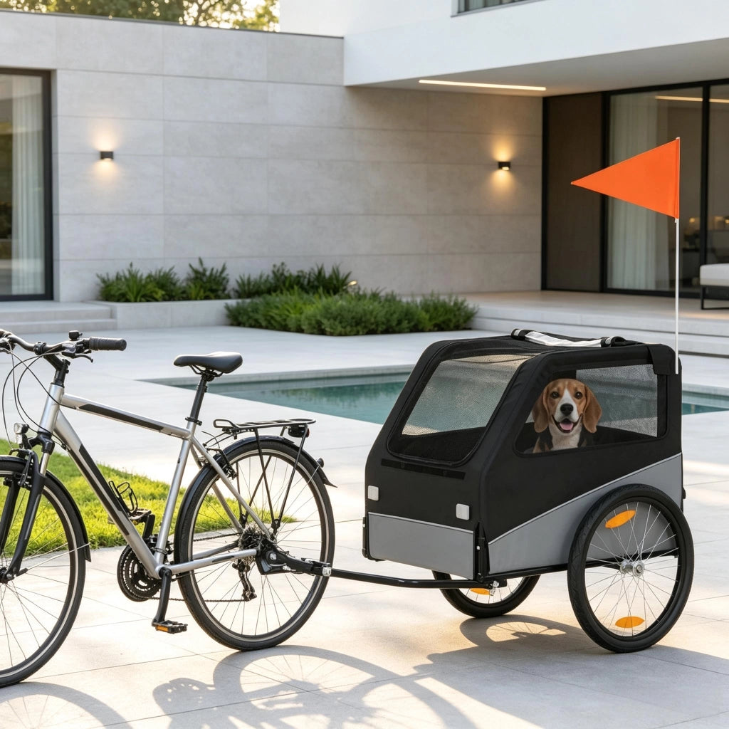 Rimorchio per bicicletta per cani con pneumatici da 20".