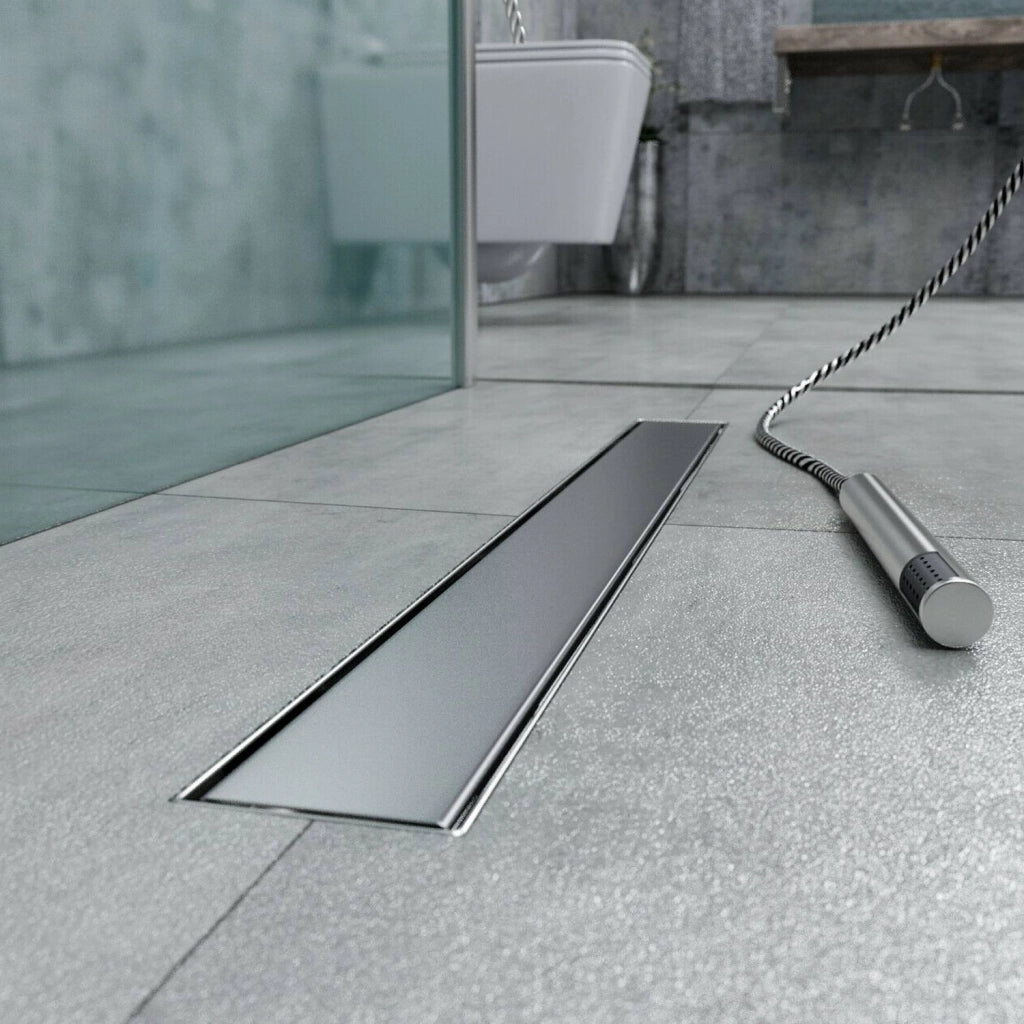 Canalina di scarico doccia in acciaio inox 110 cm x 7 mod. Fill