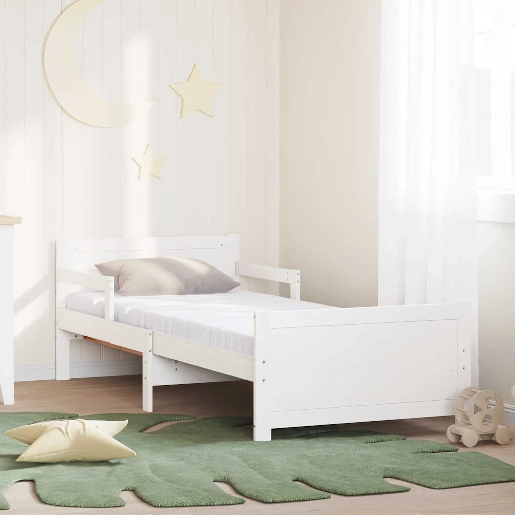 Letto singolo | Letto per adulti | Struttura letta con materasso estensibile Bianco 80 x 200 cm