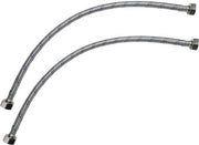 Set di connessione rigida da 2 metri - Flexibile 400mm - 1/2" Femmina/Femmina - Valvola di miscelazione sanitaria - Fornitura idrica - Guaina flessibile con acciaio intrecciato - Guaina di rubinetto