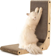 Tavola da Gatto a L con Giocattolo a Sfera - 47 cm di Altezza - Mobili da Gatto Resistenti per Parete - Realizzati con Carta di Alta Qualità