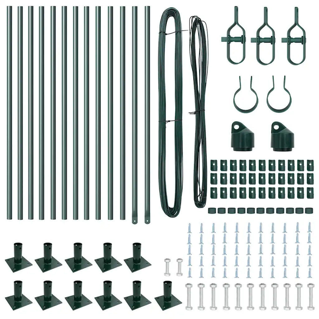 Palo della recinzione 13 pcs Verde Acciaio 42004289