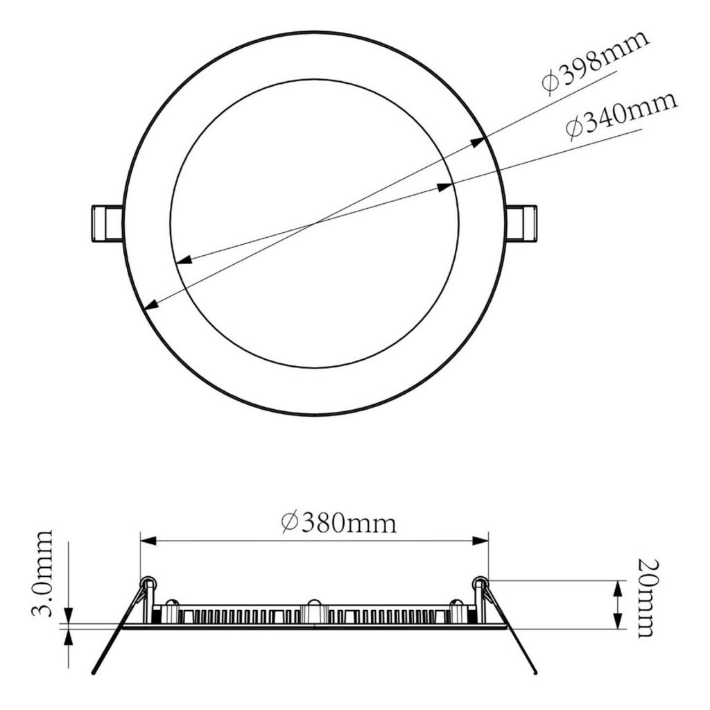 Faretto LED incasso pannello tondo slim DMX RGB multicolore luce calda 24V impermeabile cromoterapia box doccia bagno 36W foro 380mm