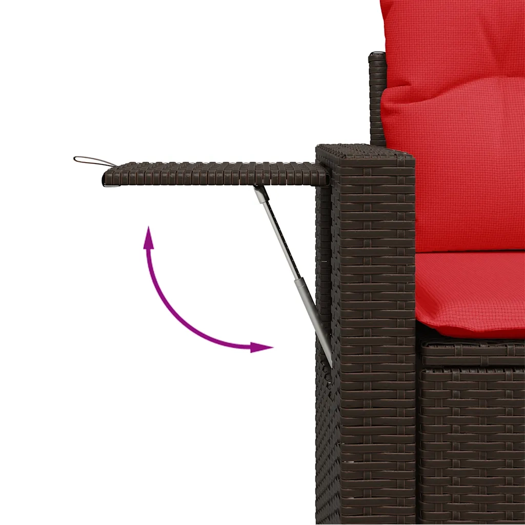 Set Divani da Giardino 6 pz con Cuscini Marrone in Polyrattan 3220463
