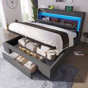letto imbottito lino grigio 180x200 cm