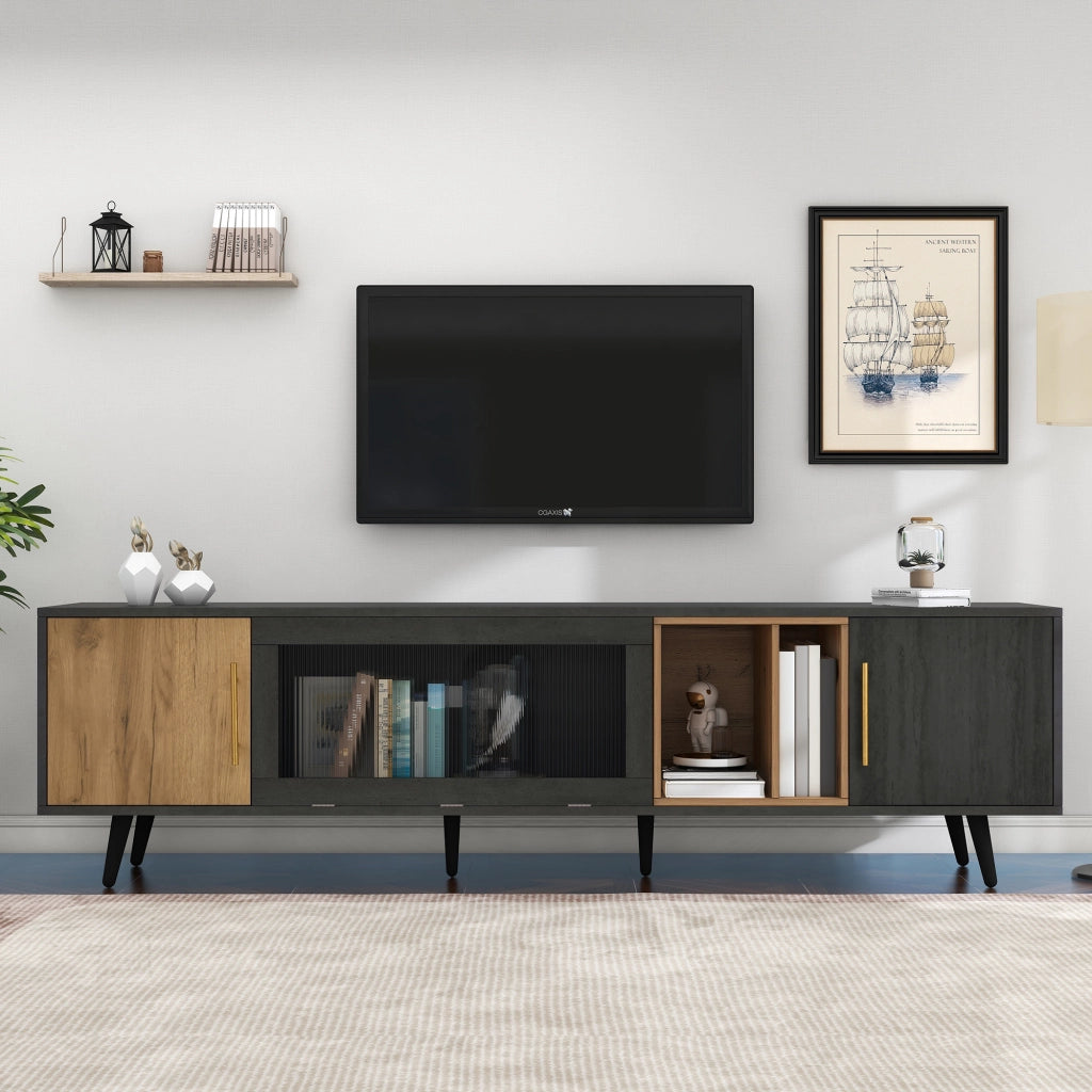 MOBILE TV 200x40x55,5 cm MDF Grigio e Marrone