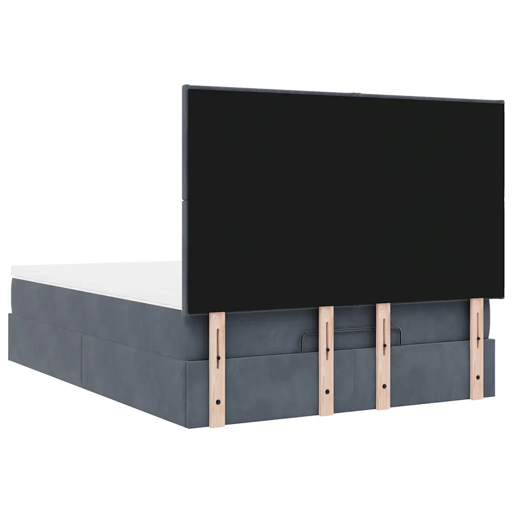 Struttura Letto Pouf con Materassi 140x200 cm in Velluto 3314253