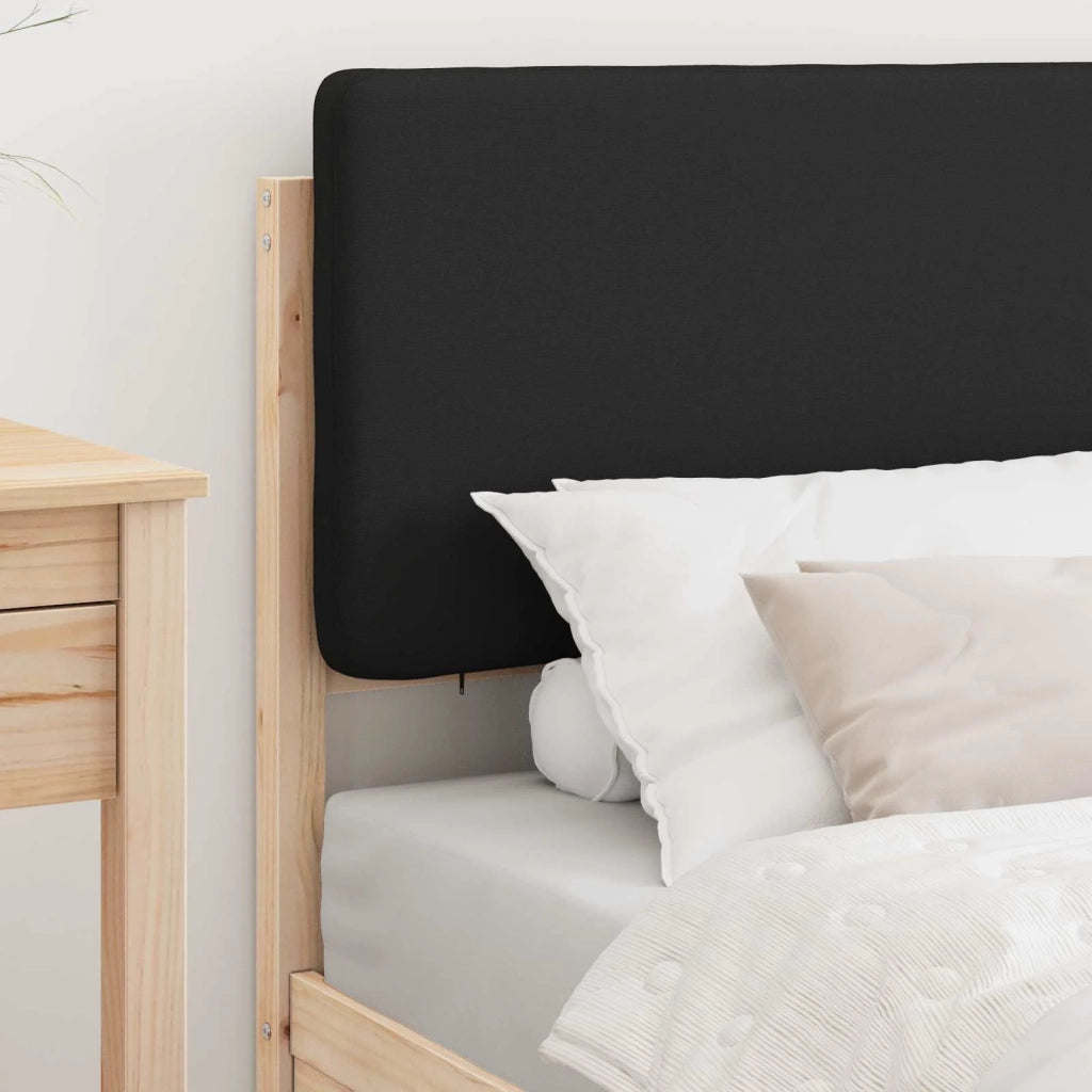 Letto con Testiera Rivestita Nero 90 x 200 cm Pino massello 877656