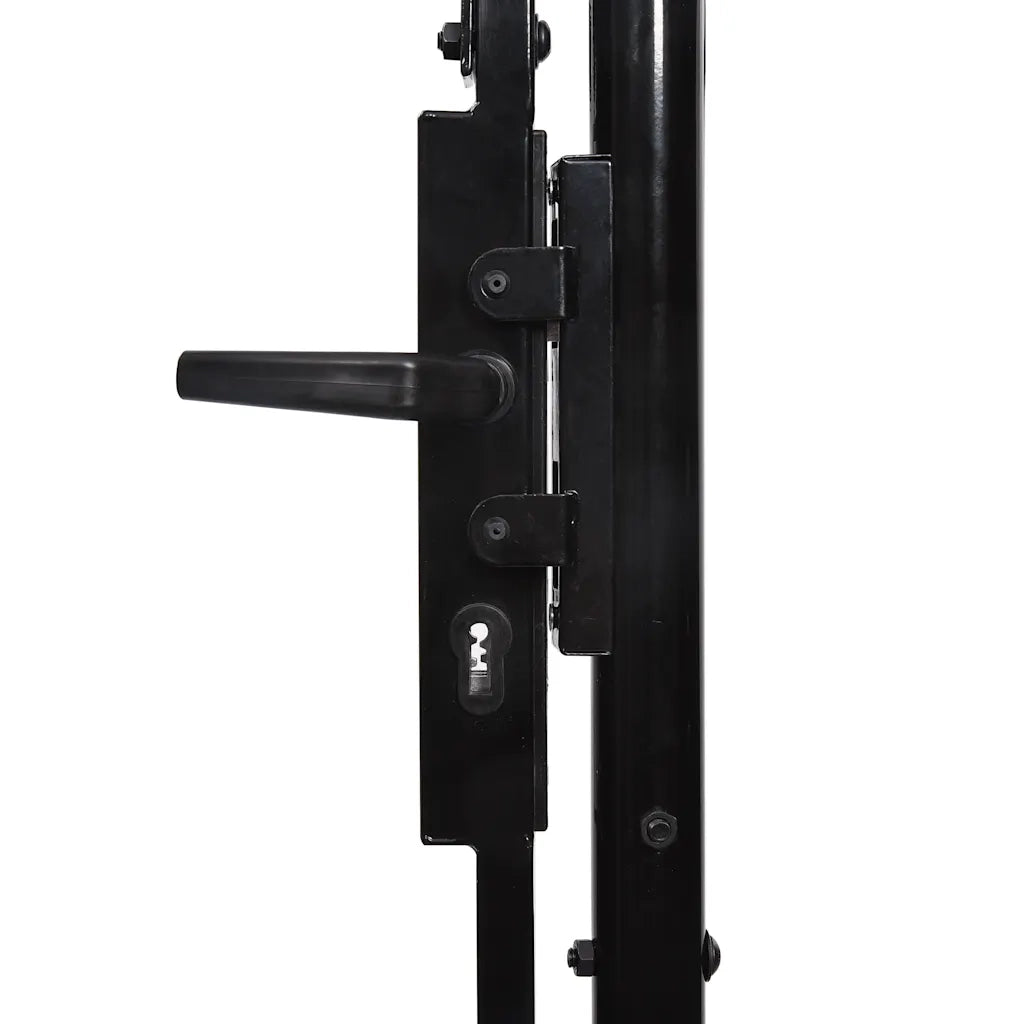 Cancello da Giardino Woerden in acciaio 1,25x4 m Nero 144363