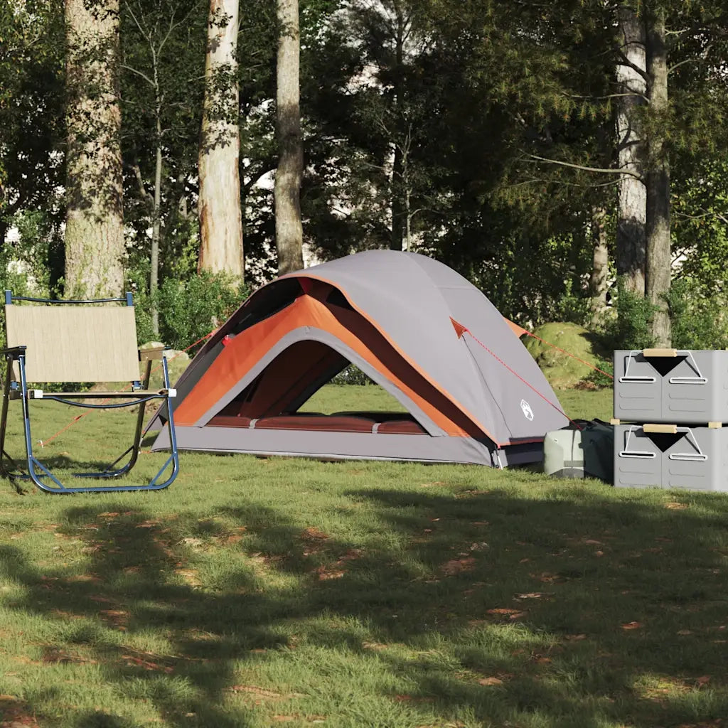 Tenda da Campeggio 1 Persona-Tenda per Escursionismo Grigio e Arancione Impermeabile