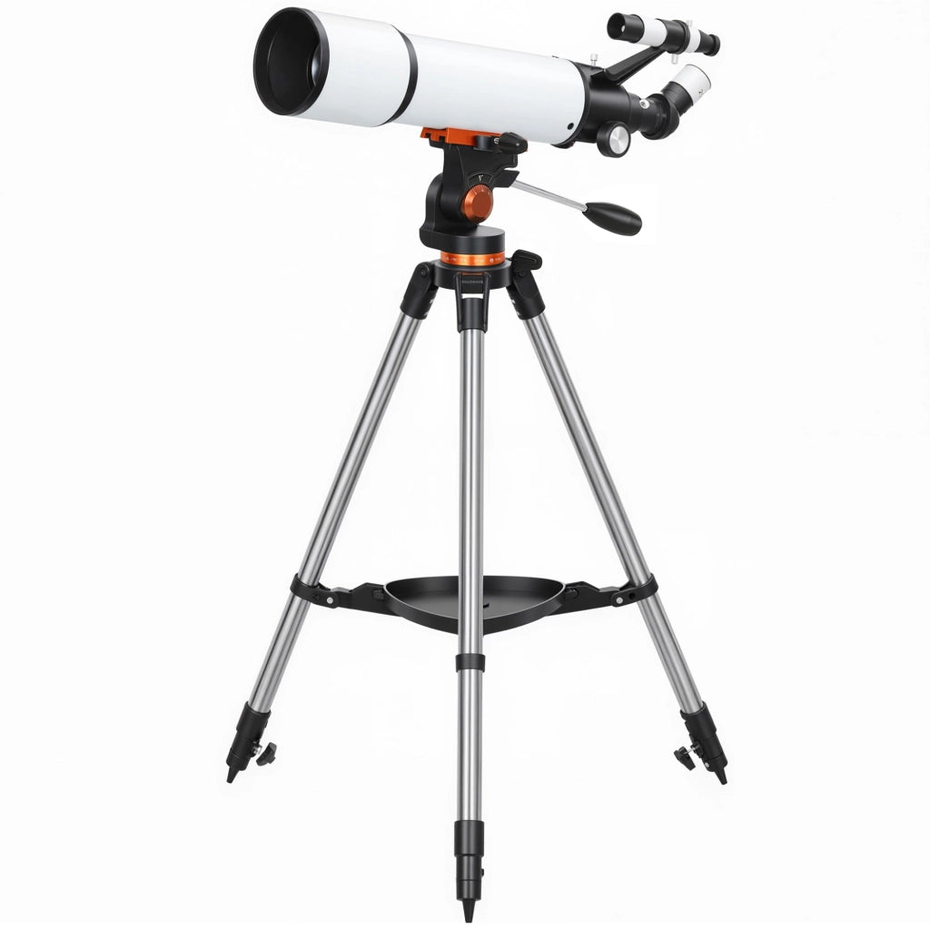 Telescopio Astronomico ¨C Xylo ¨C 80mm con Montatura AZ, 2 Oculari e Adattatore Smartphone, Bianco e Nero