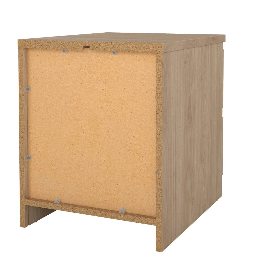 Comodino Daiki, Comò basso, Tavolino da notte, Mensola da letto, 50x40 h50 cm, Rovere
