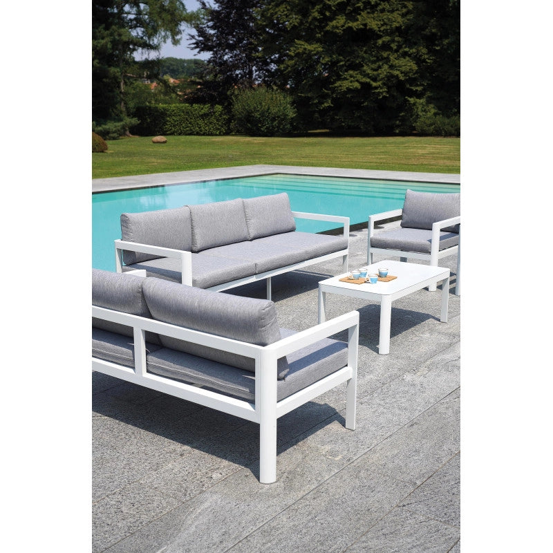 Set Di 2 Poltrone Coffee Set Marsiglia Alu Bianca Moia
