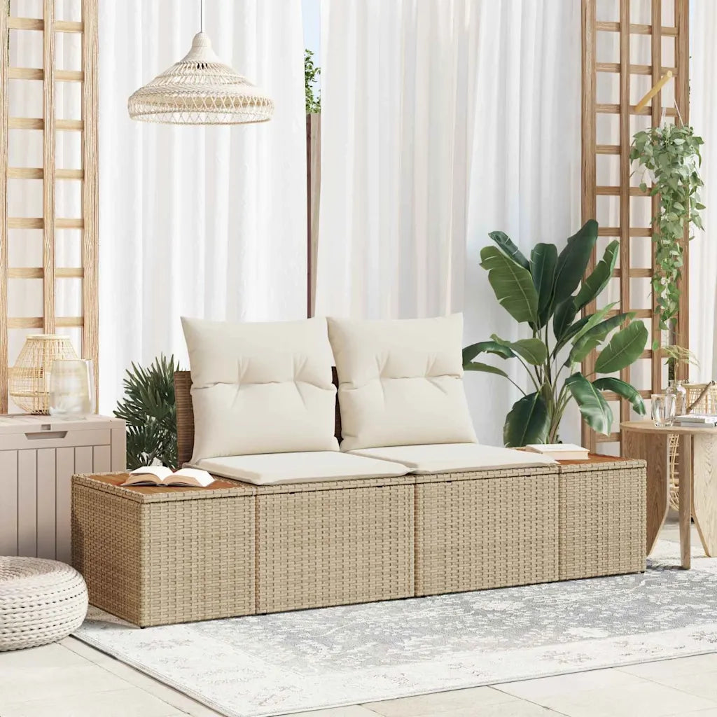 Divano da giardino Beige 184 x 62 x 85cm polyrattan 42006821