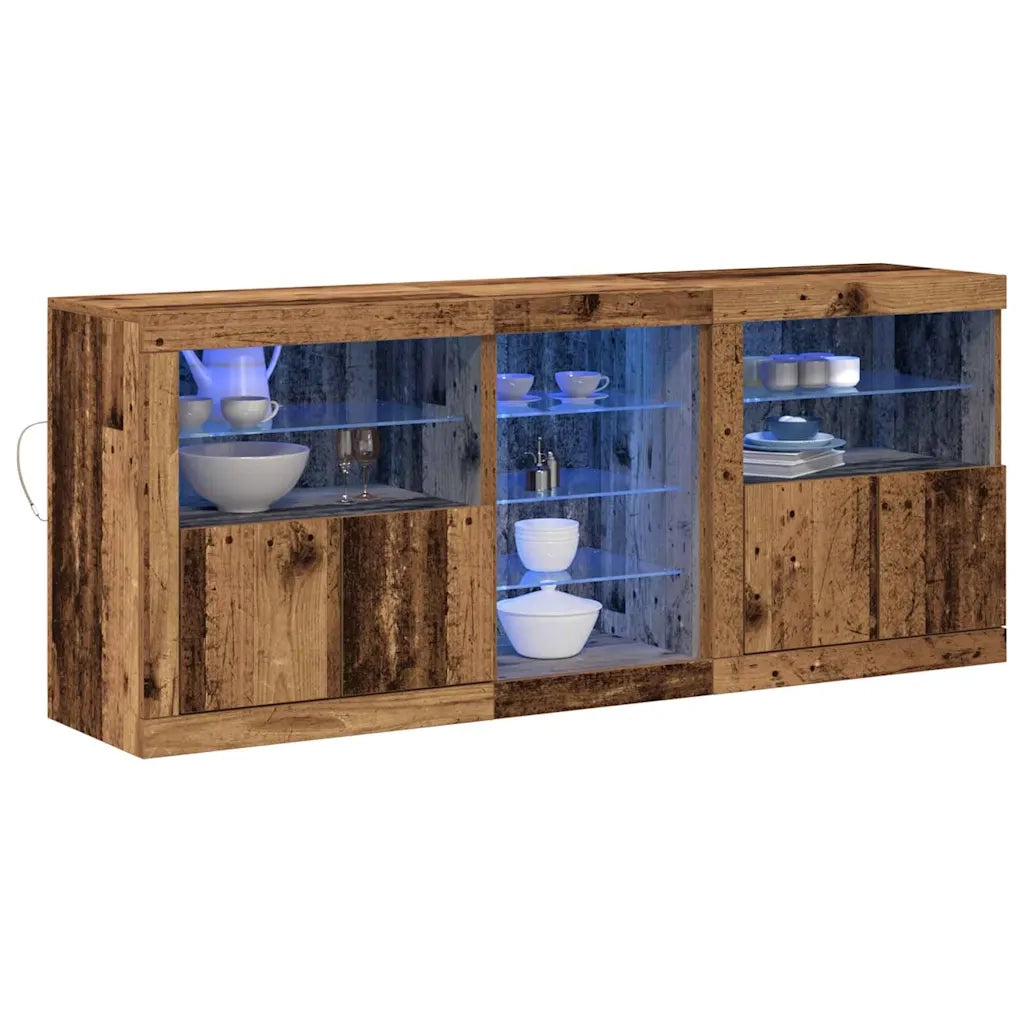 Madia LED Legno vecchio 162 x 37 x 67 cm Legno multistrato 3333115