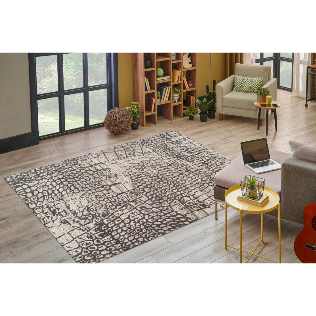 Tappeto di design Davis 300 in grigio melangiato