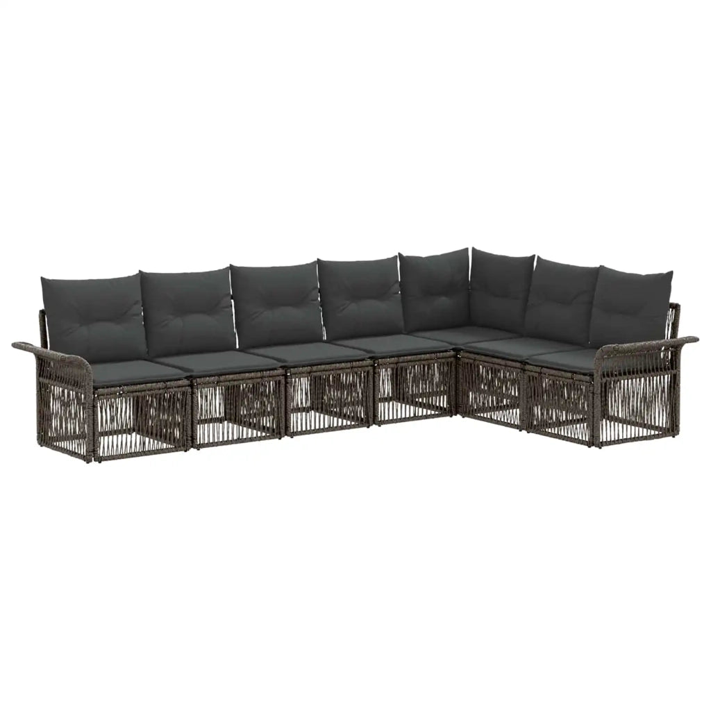 Set Divano da Giardino 7 pz Grigio polyrattan 3434840