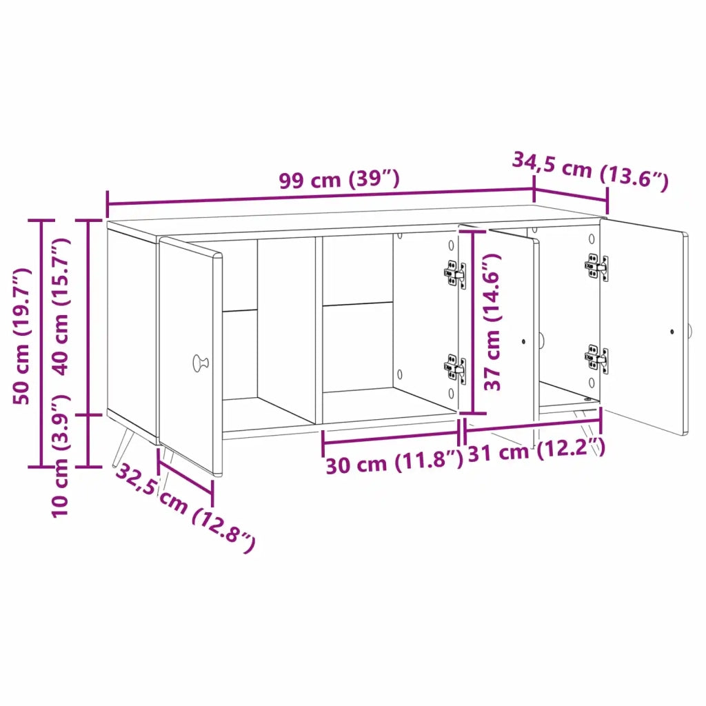 Mobile TV-Credenza per TV Rovere Sonoma 99 x 34,5 x 50 cm Legno ingegnerizzato 774582