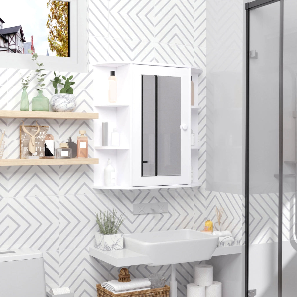 Mobile bagno con specchio ¨C Minimal ¨C 66x17x63 cm bianco