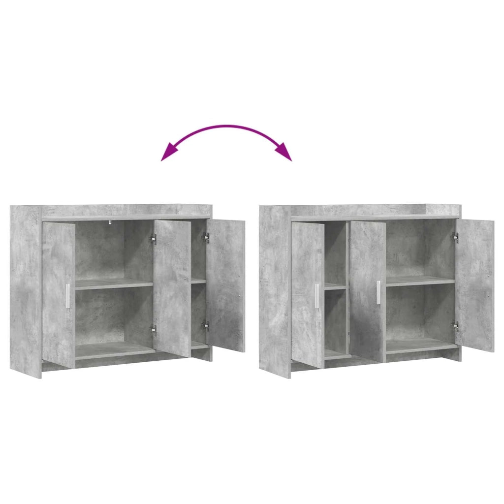 Credenza Grigio Cemento 98,5 x 33 x 80 cm Legno ingegnerizzato 8011126