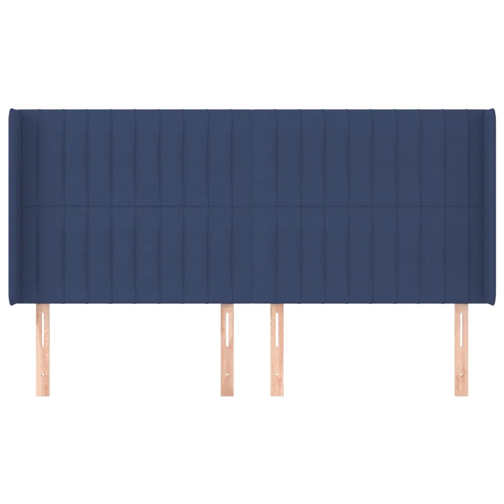Testiera | Testata ad Orecchio Blu 183x16x118/128 cm in Tessuto