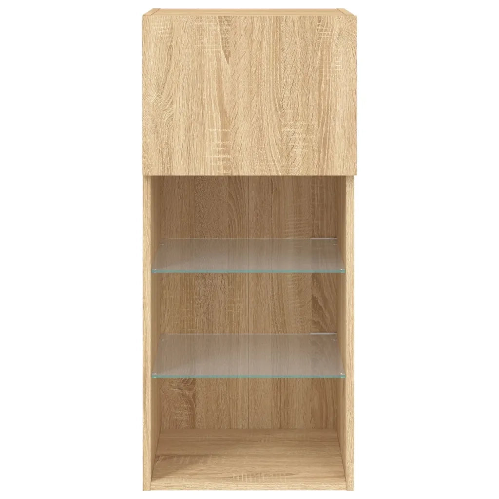 Mobili TV con Luci LED 2pz Rovere Sonoma 40,5x30x90 cm 837048