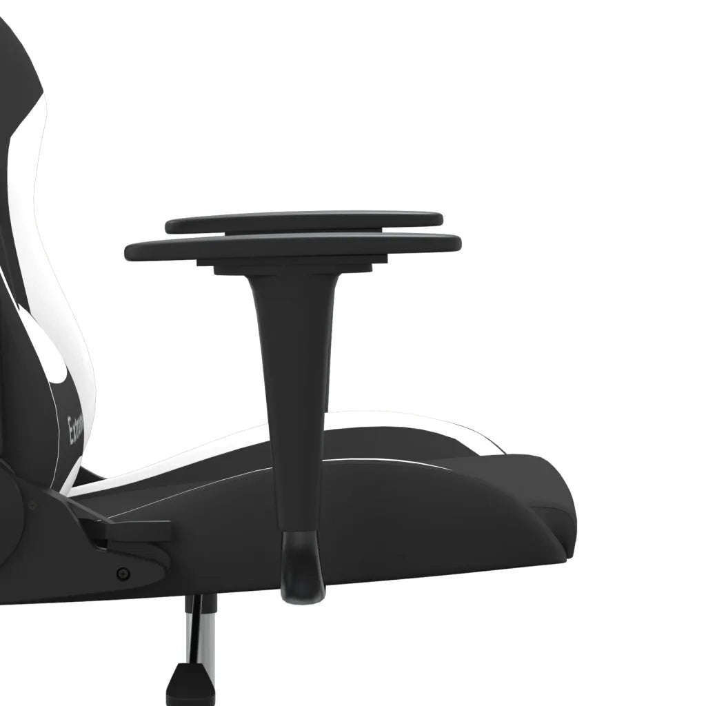 Sedia da Gaming Nero e Bianco in Tessuto 345477
