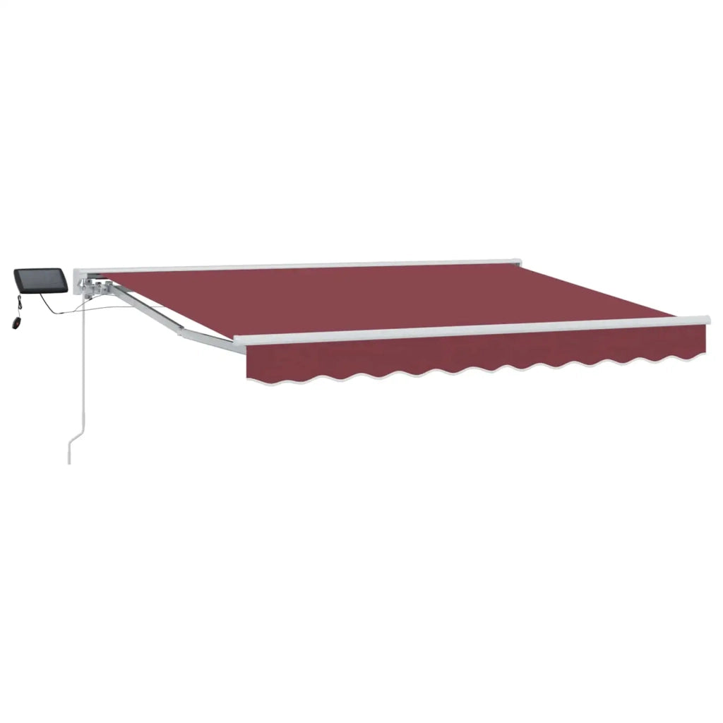 Cornice per Tenda Manuale con LED Borgogna e Bianco 3,5 x 2,5 m 3420596