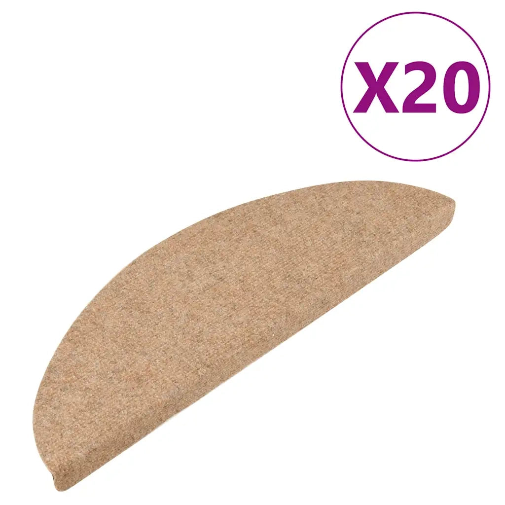 Tappetini Autoadesivi per Scale 20 pz | Gradini per Scale Beige 56x17x3 cm