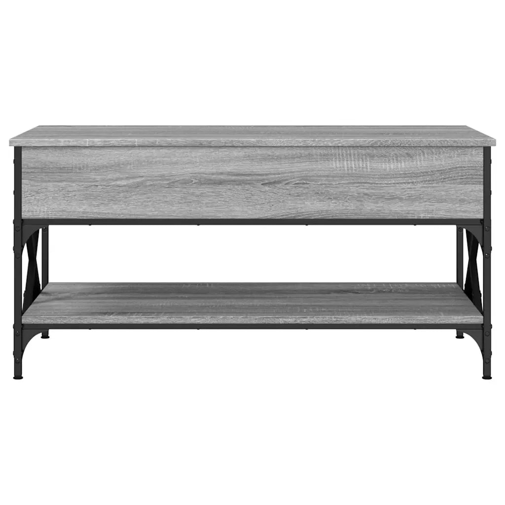 Tavolino Salotto-Tavolino da soggiorno-Tavolo Grigio Sonoma 100x50x50 cm Multistrato Metallo