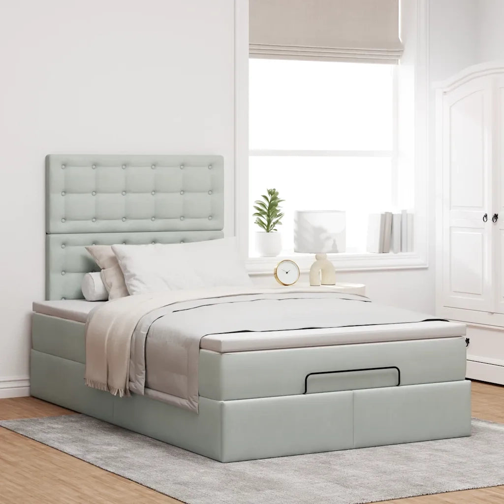 Struttura Letto Pouf con Materassi 120x190 cm Velluto 3314450