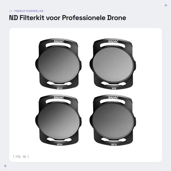 Kit di filtri ND per drone 4 pezzi - compatibile con Avata/O3 - filtri ND8/ND16/ND32/ND64 - alluminio/vetro ottico - fotografia aerea professionale - filtri per drone
