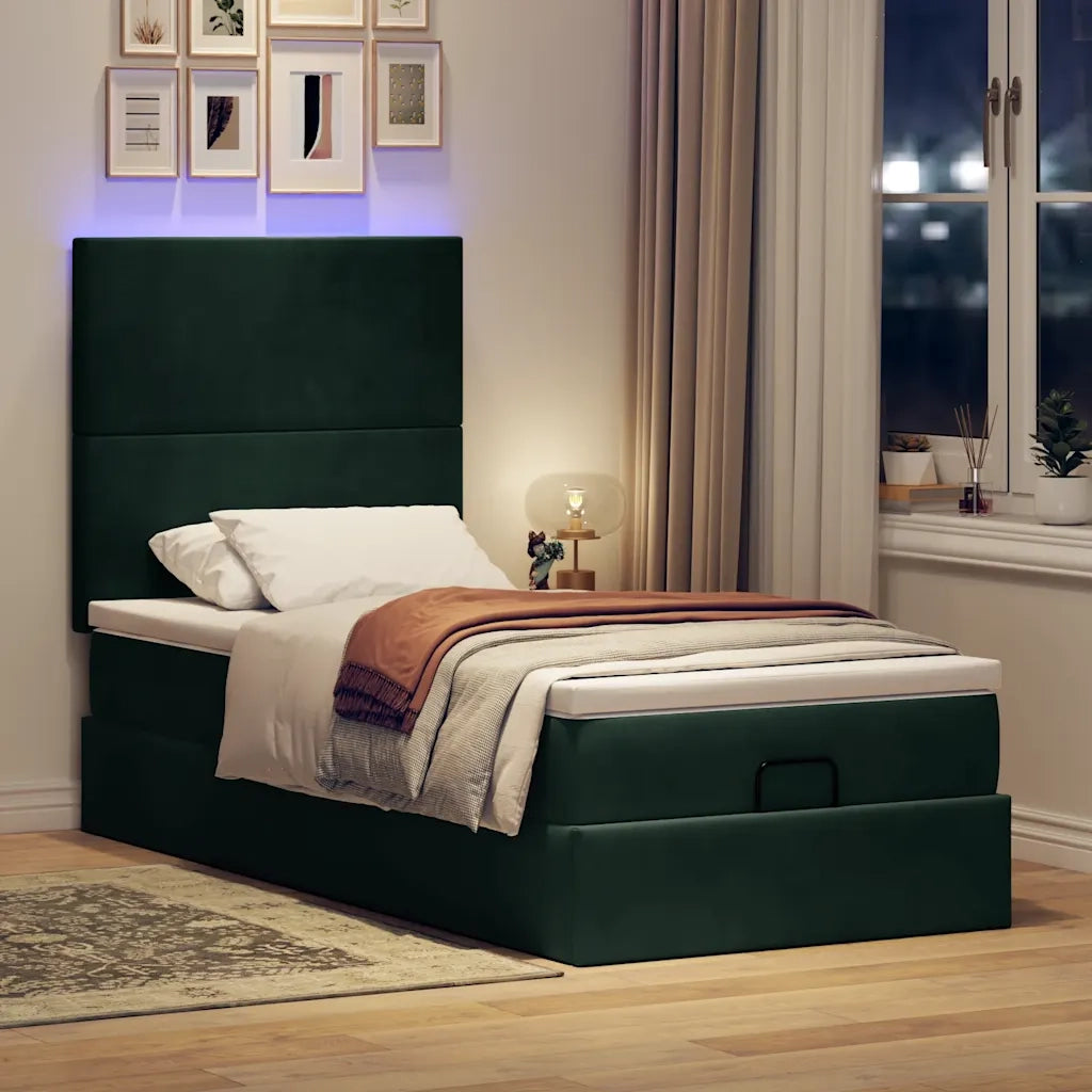 Struttura Letto Pouf con Materassi 90x190 cm in Velluto 3314219