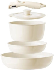 Set di pentole ceramici 5 pezzi con manici rimovibili