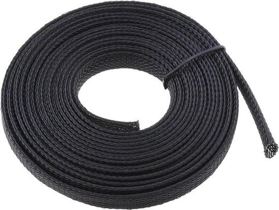 Sleeve di Gestione del Cavo - Braid PET - Resistenza allo Sfregamento - 6m - Reti di Computer Casa e Cinema - Nero - Adatto per tutti i marchi.