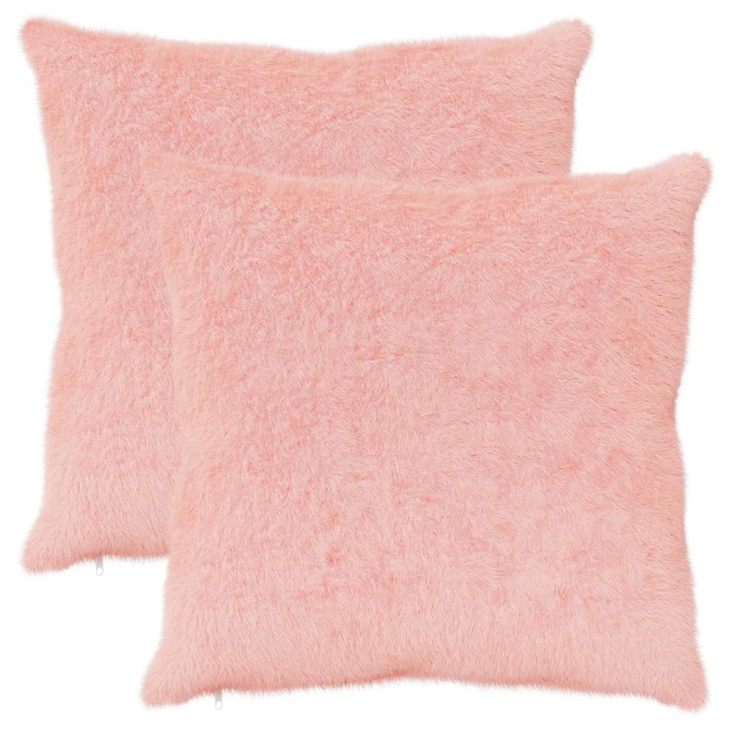 Federa 2 pz HEERLEN Rosa 70 x 70 cm Pelliccia di Coniglio Finta 913465