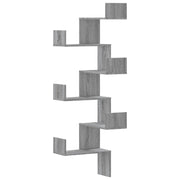 Scaffale Angolare Muro | Mensola a parete Grigio Sonoma 45x45x147 cm Multistrato