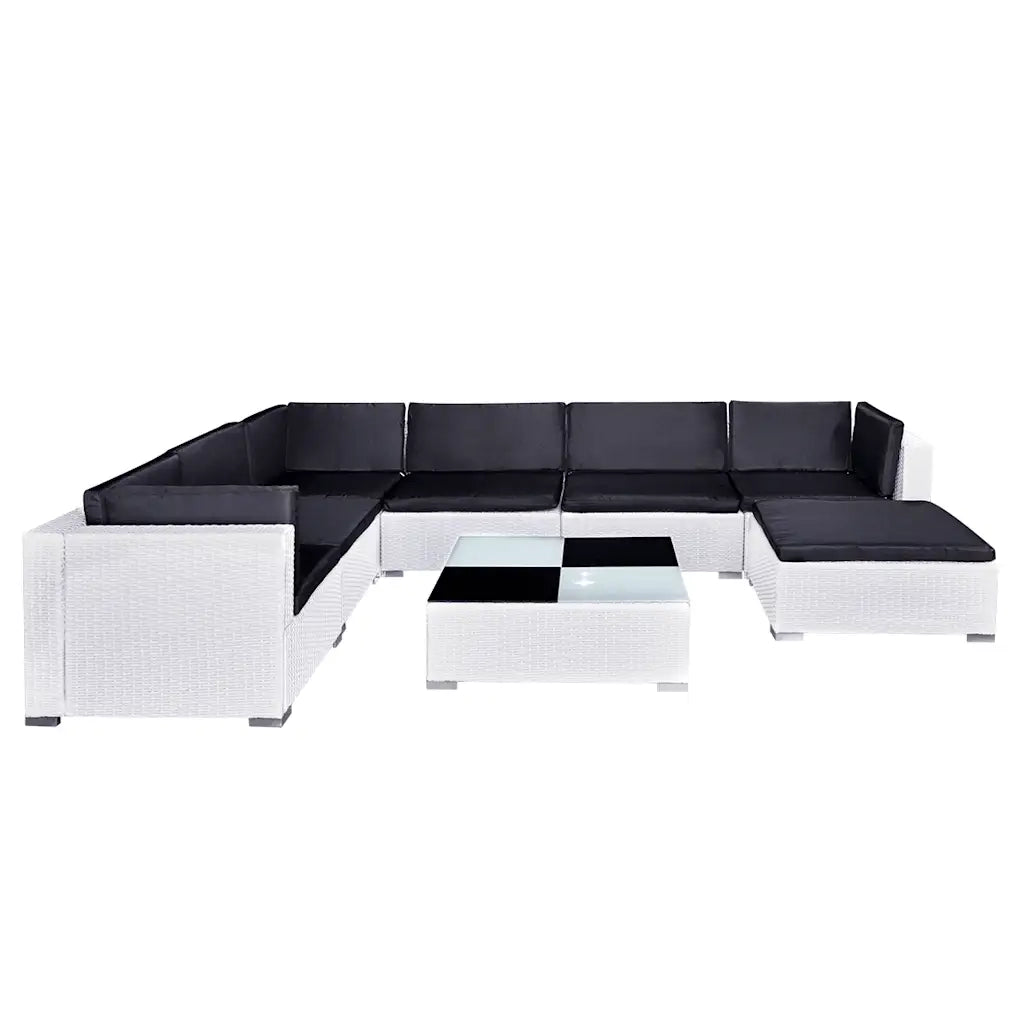 Set Divani da Giardino 8 pz con Cuscini in Polyrattan Bianco 41265