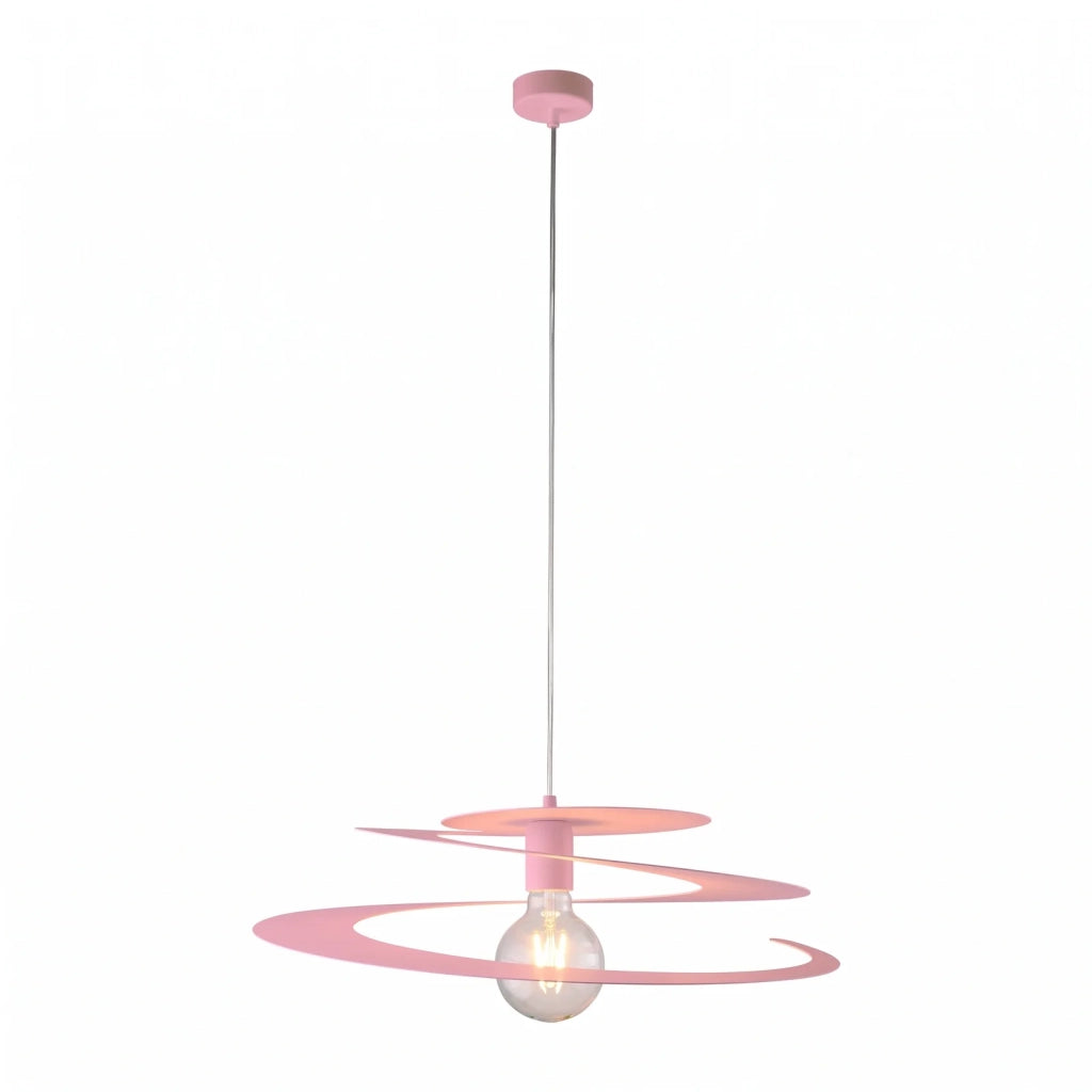 Sospensione Spring 1 Luce Rosa Altezza Regolabile Luceart Design