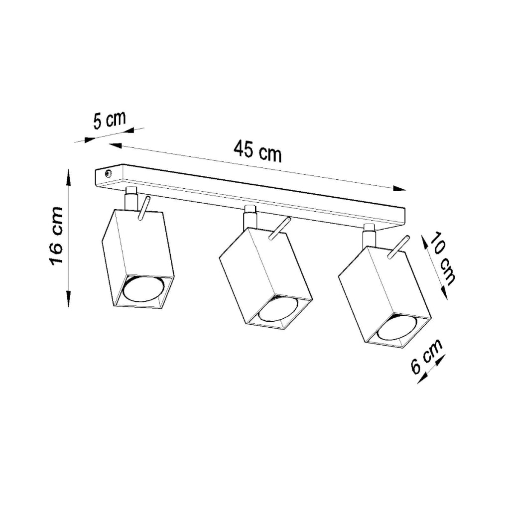Lampada da soffitto in acciaio stile industriale MERIDA 3x GU10 regolabile grigio