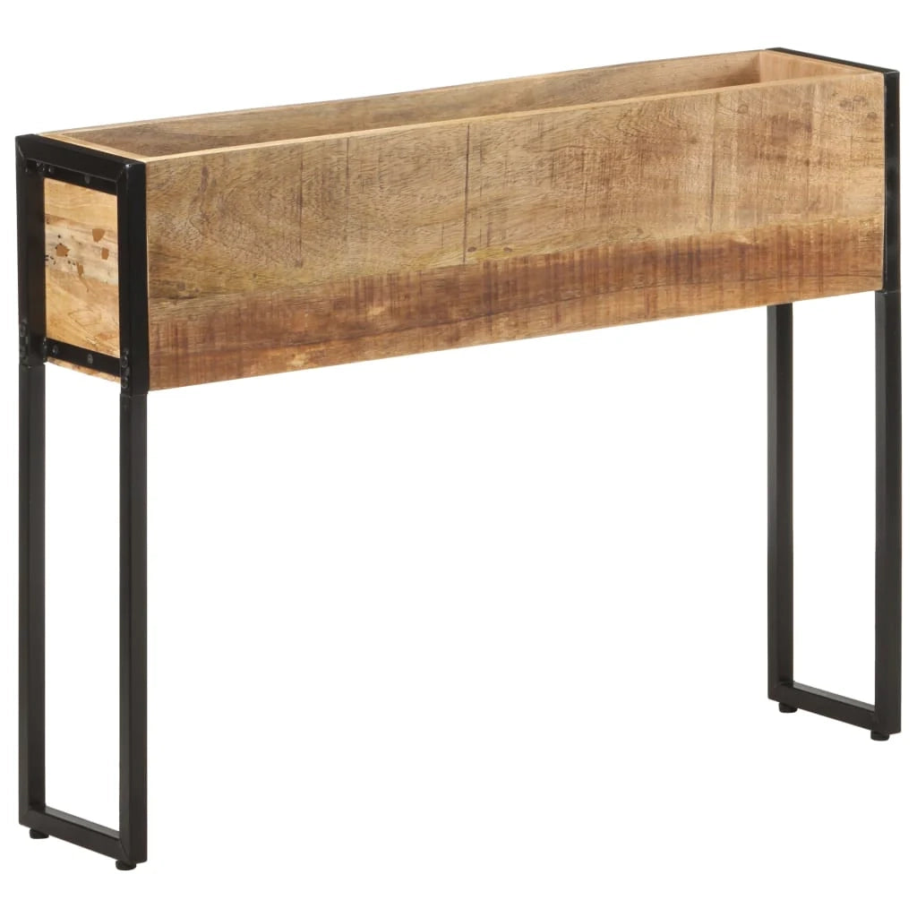 Fioriera rialzata per piante fiori terrazza giardino 90 x 20 x 68 cm legno di mango marrone grezzo 02_0037962